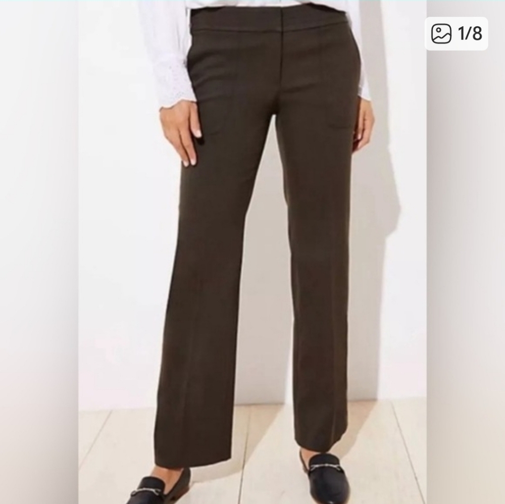 NWT Loft Marisa Trouser Pants Winter Olive Green Size 0